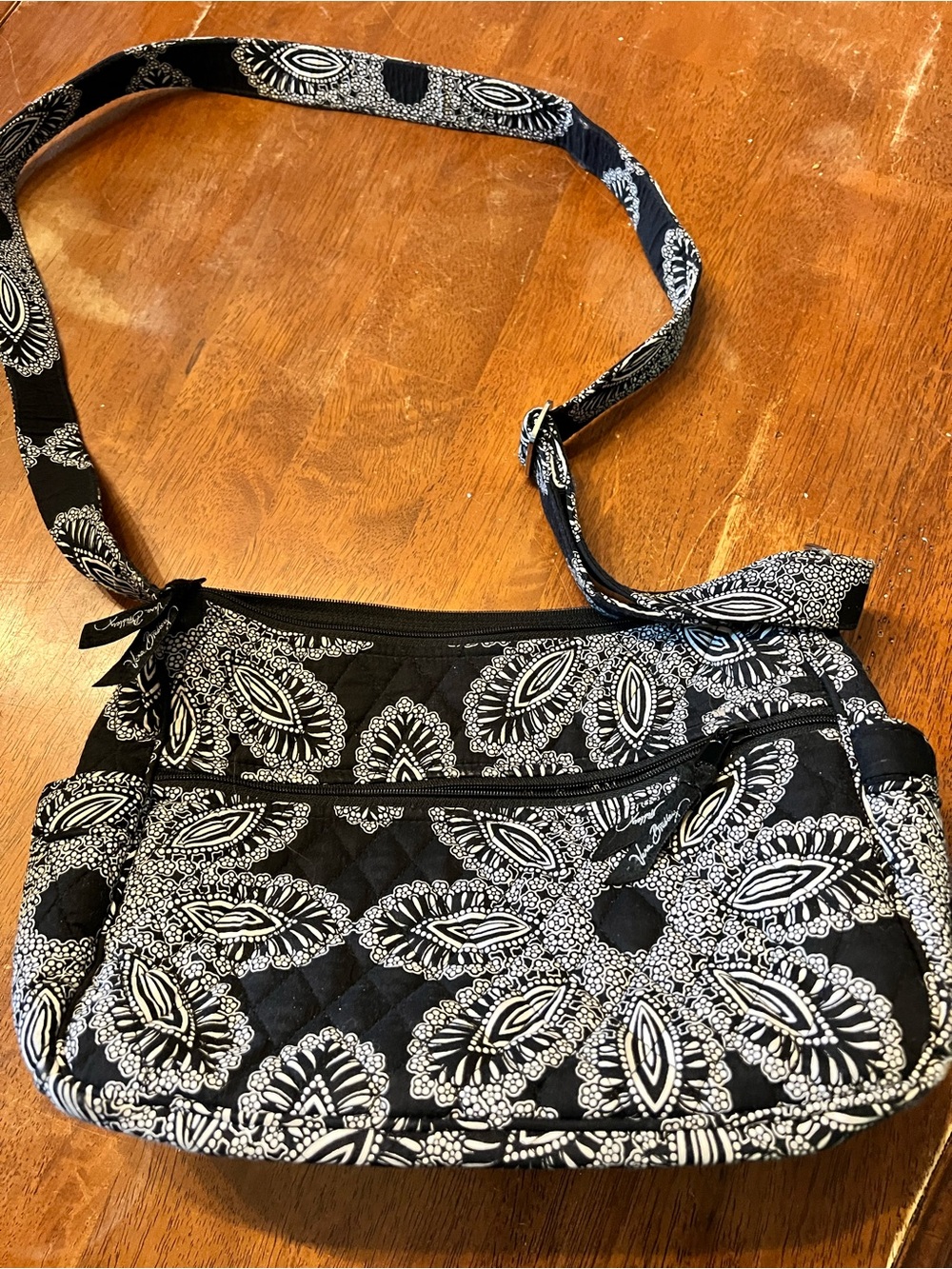 Vera Bradley Black and White Paisley Quilted Crossbody